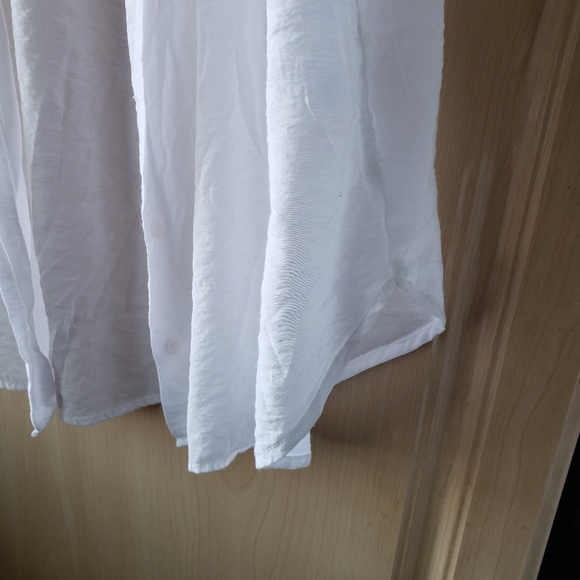 Dynamic white Rayon blend white button down shirt large - Picture 5 of 8